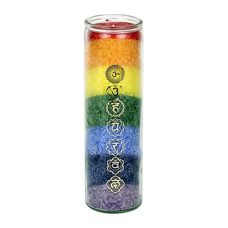 Duftkerze "7 Chakras" in Regenbogenfarben - Dianas Klosterlädchen