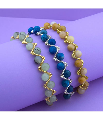 DURCHSETZUNGSKRAFT-Armband blauer Sodalith mit Karabinerhaken - Dianas Klosterlädchen