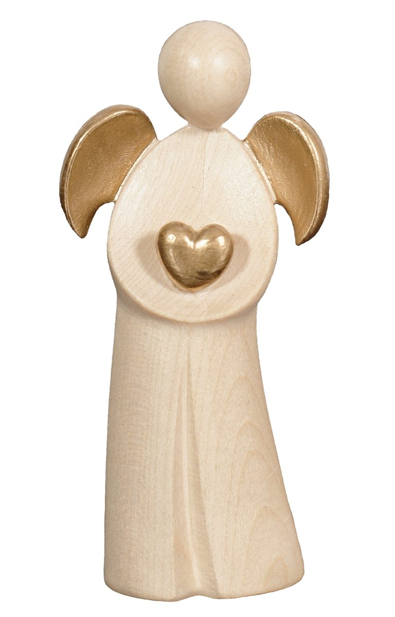 Engel Amore mit Herz natur gold 15 cm - Dianas Klosterlädchen