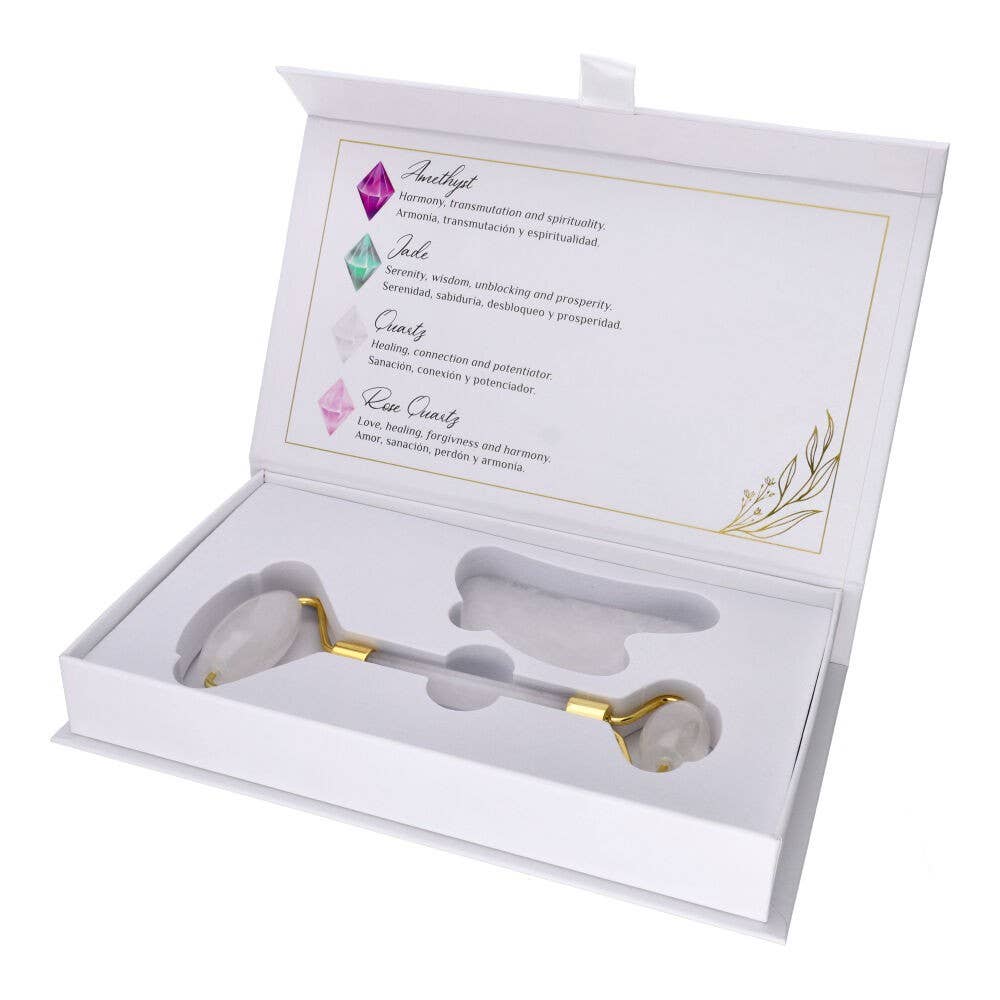 Gua Sha-Massage Set  Weißquarz - Dianas Klosterlädchen
