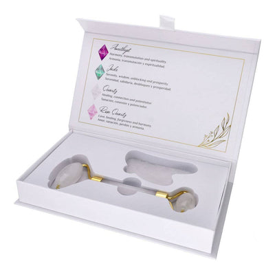 Gua Sha-Massage Set  Weißquarz - Dianas Klosterlädchen