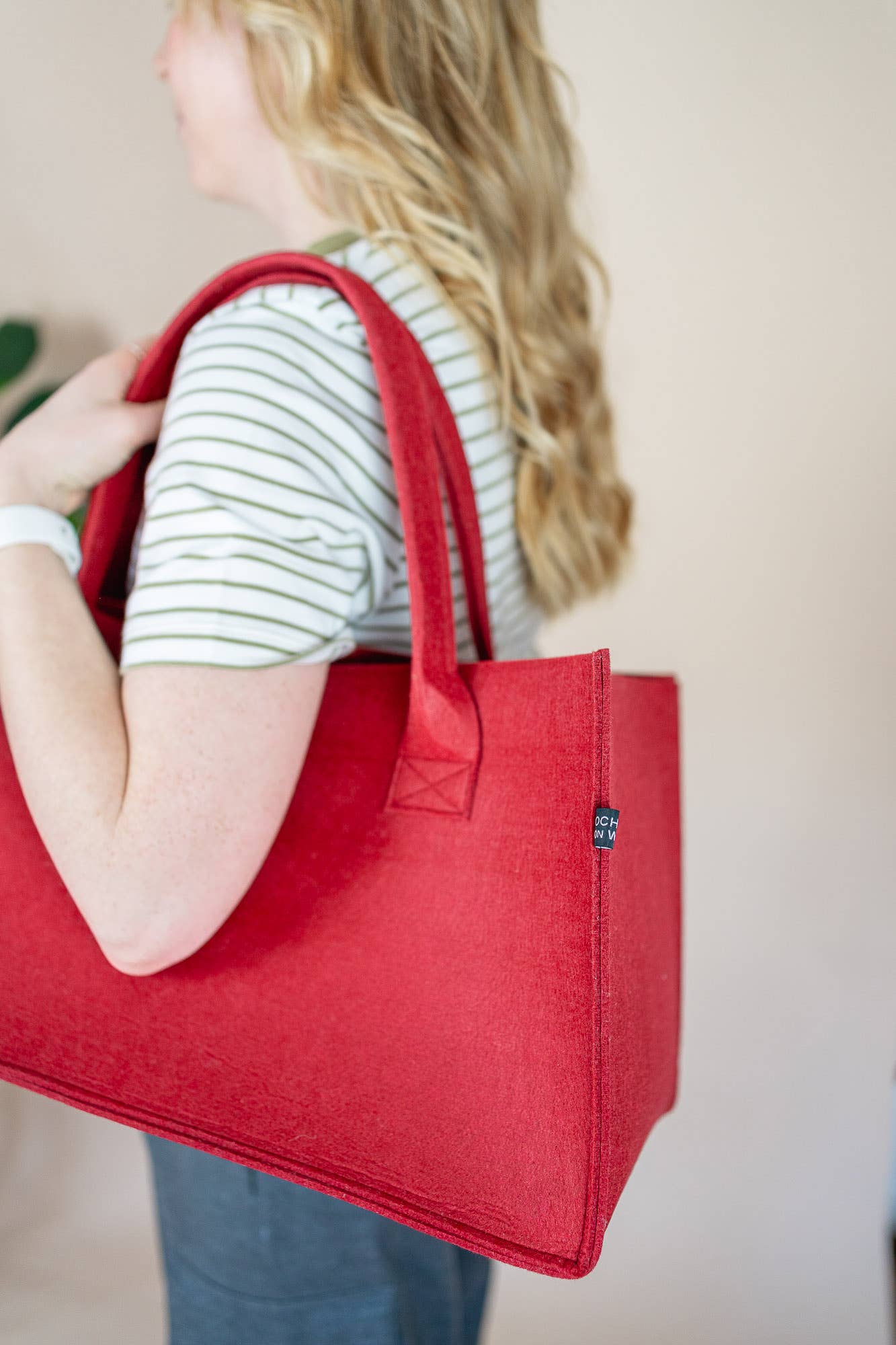 Filztasche grau, Shopper Filz, Filshopper, große Filztasche - Dianas Klosterlädchen