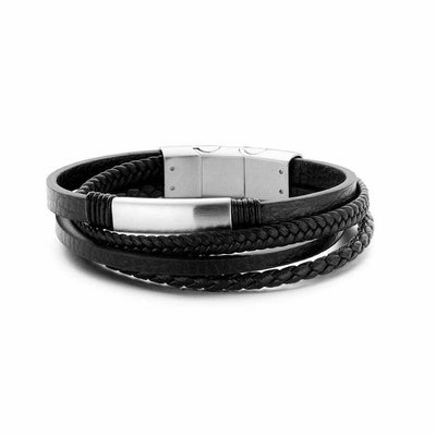 Frank 1967 - Lederarmband 4 Streifen, schwarze Mattoptik - Dianas Klosterlädchen