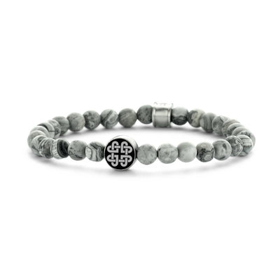 Frank 1967 - Perlenarmband mit mattem Kartenmotiv aus Stein - Dianas Klosterlädchen