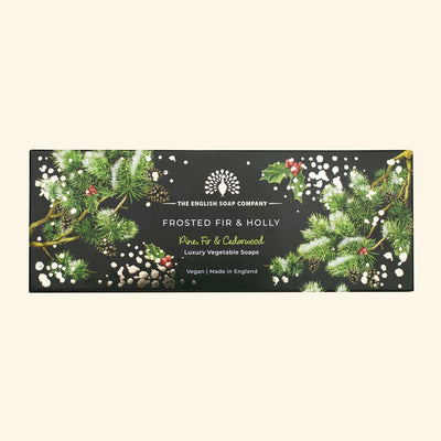 FROSTED FIR & HOLLY Tanne und Stechpalme Seifenset 3x100g - Dianas Klosterlädchen