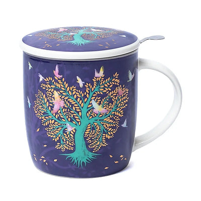 Geschenk-Set Teetasse mit Sieb Lovebirds - Dianas Klosterlädchen