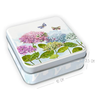 Geschenkdose Hortensien