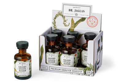 Golfers Ginseng-Elixier - Premium Kräuterbitter - 35%vol - 6 x 50ml - Dianas Klosterlädchen