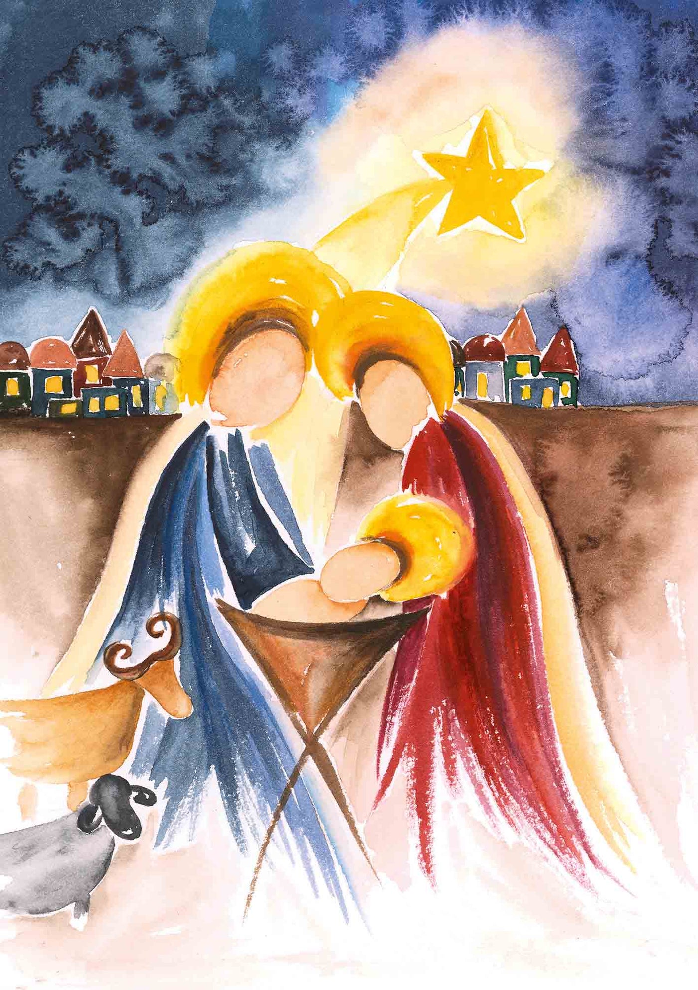 Gott ist geboren - Kunst-Klappkarte - Dianas Klosterlädchen