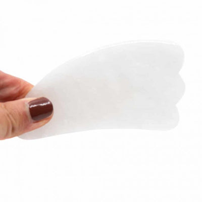 Gua sha Massagestein | Wolke weiße Jade - Dianas Klosterlädchen