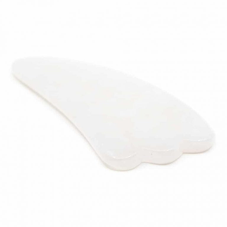 Gua sha Massagestein | Wolke weiße Jade - Dianas Klosterlädchen