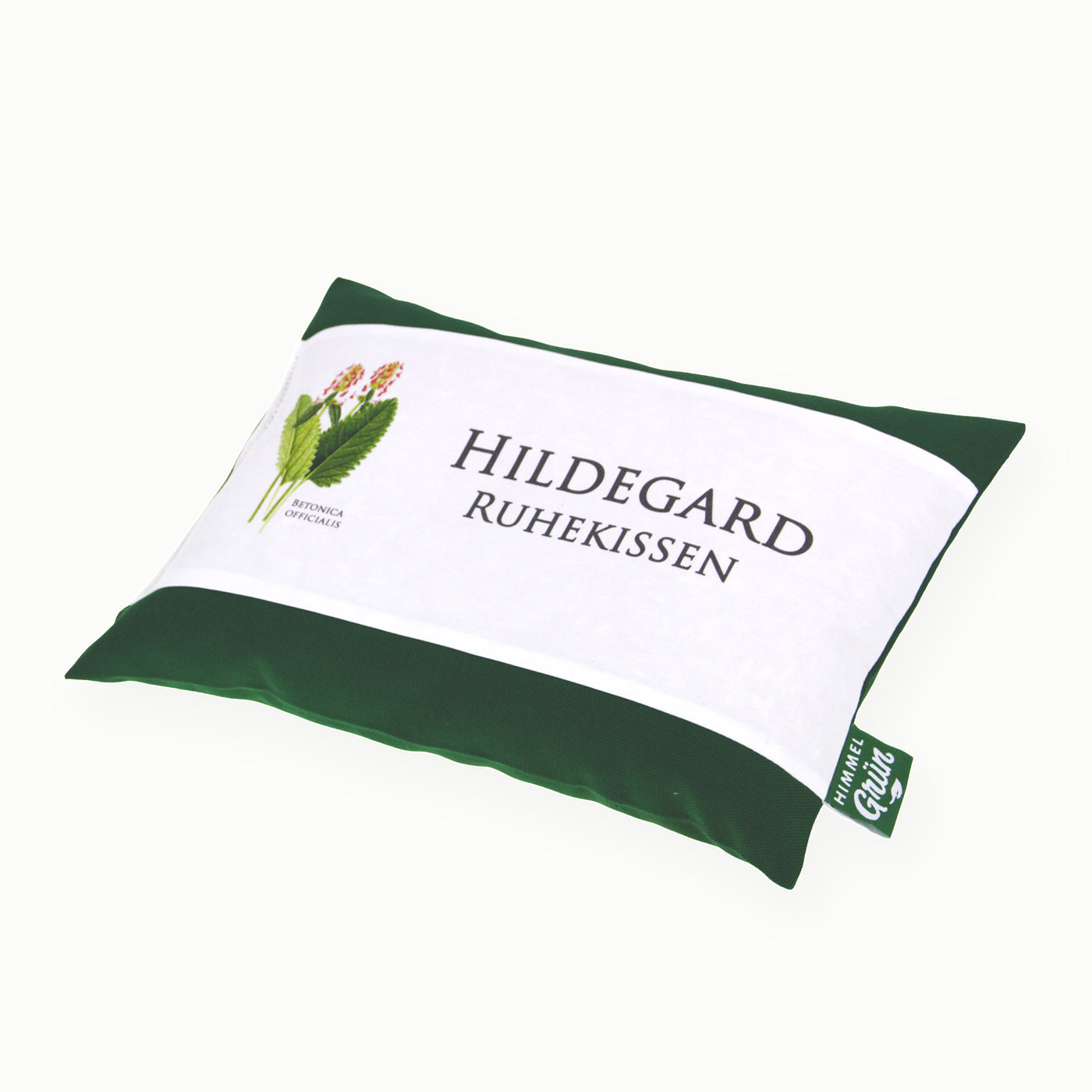 Hildegard Betonika Dinkel Ruhekissen grün mit Blumenmuster - Dianas Klosterlädchen