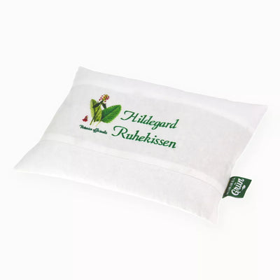 Hildegard Betonika Dinkel Ruhekissen Natur weiß mit Blumenmuster - Dianas Klosterlädchen