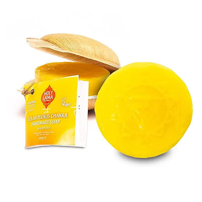 Holy Lama Seife Solarplexus Chakra, Manipura in Palmblatt - Dianas Klosterlädchen