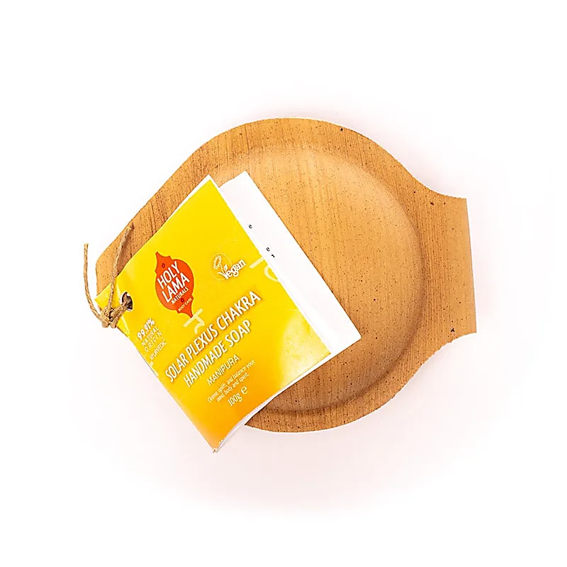 Holy Lama Seife Solarplexus Chakra, Manipura in Palmblatt - Dianas Klosterlädchen