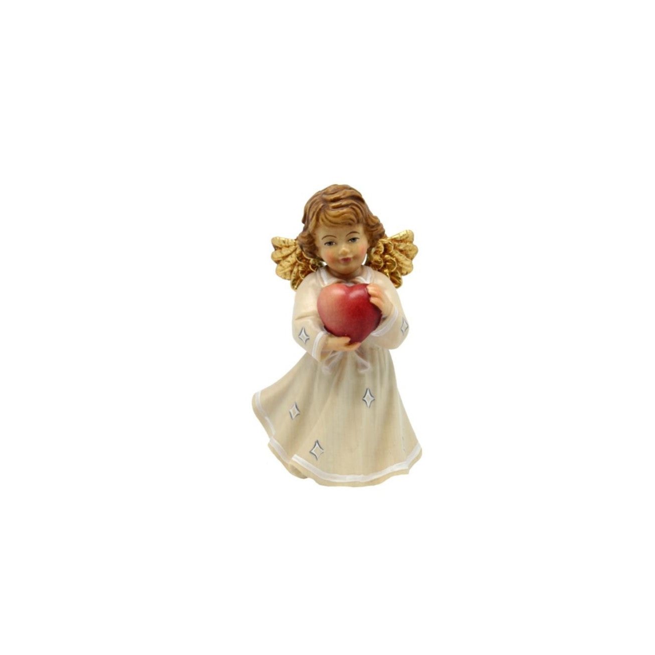Holzengel mit Herz weiß 5cm - Dianas Klosterlädchen