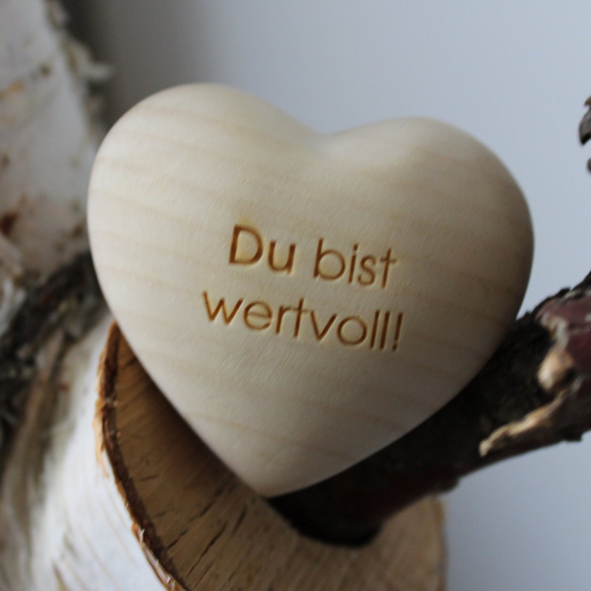 Holzherz Zirbe | Du bist wertvoll - Dianas Klosterlädchen