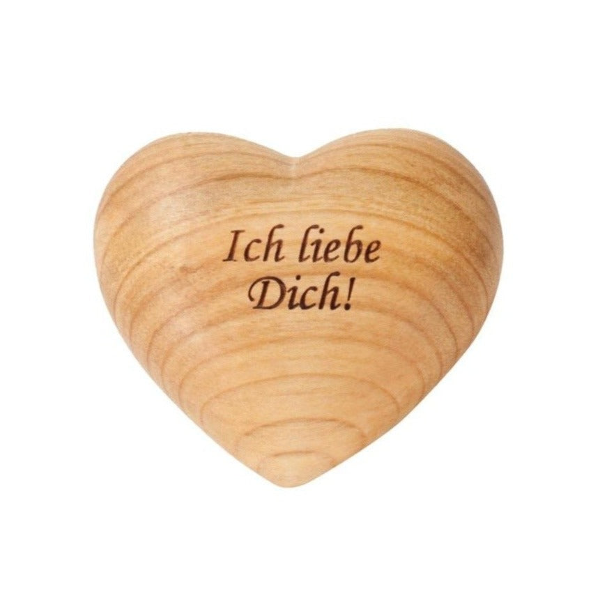 "Ich liebe dich!" Herz mit Gravur aus Holz - Dianas Klosterlädchen