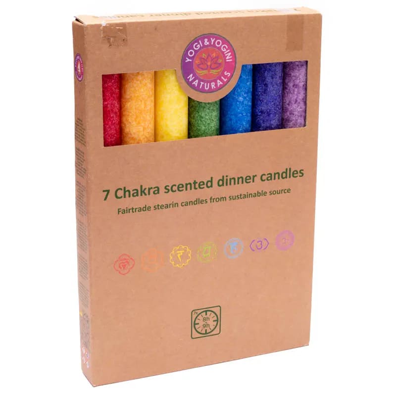 Dinner- und Duftkerzen Chakra Set von 7 Stück