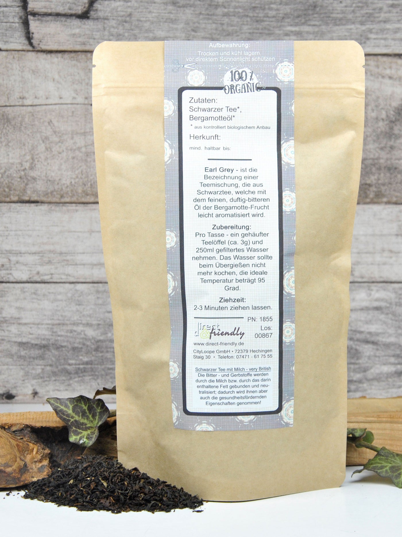 Schwarzer Tee - Bio Earl Grey - 200g in www.klosterlaedchen.com