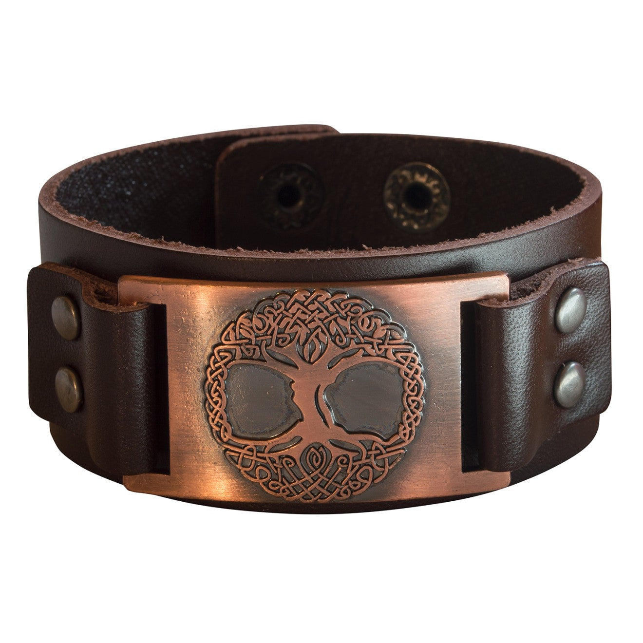 Armband aus Leder "Baum des Lebens" braun | Bronze - Dianas Klosterlädchen