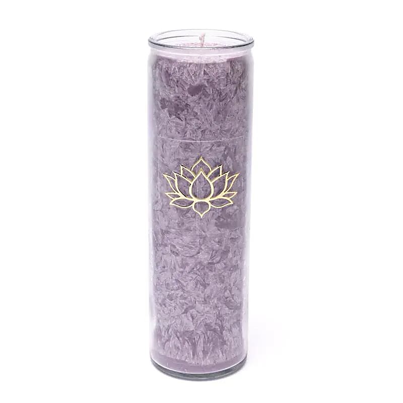 Kerze Stearin Lotus violett - Dianas Klosterlädchen