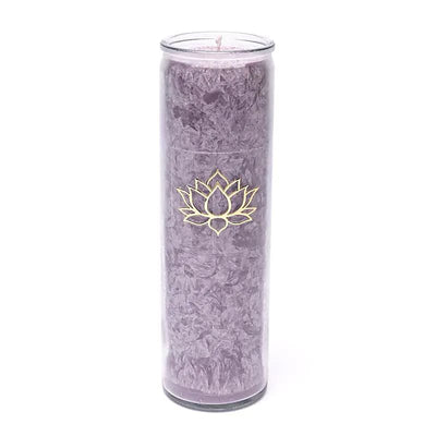 Kerze Stearin Lotus violett - Dianas Klosterlädchen