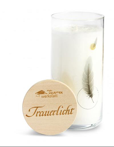 Kerze „Trauerlicht 3“ mit Karte - Dianas Klosterlädchen