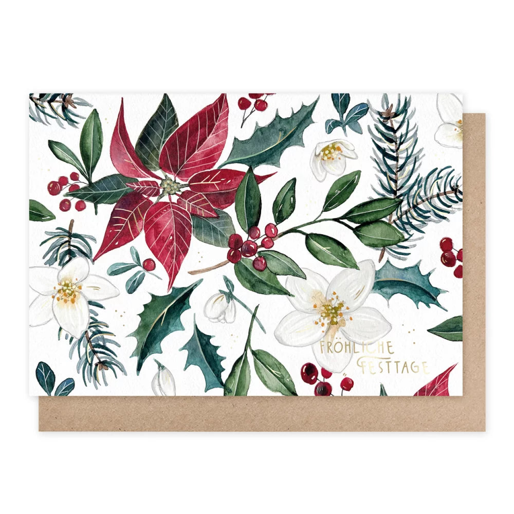 Klappkarte "Fröhliche Festtage" Weihnachtsstern