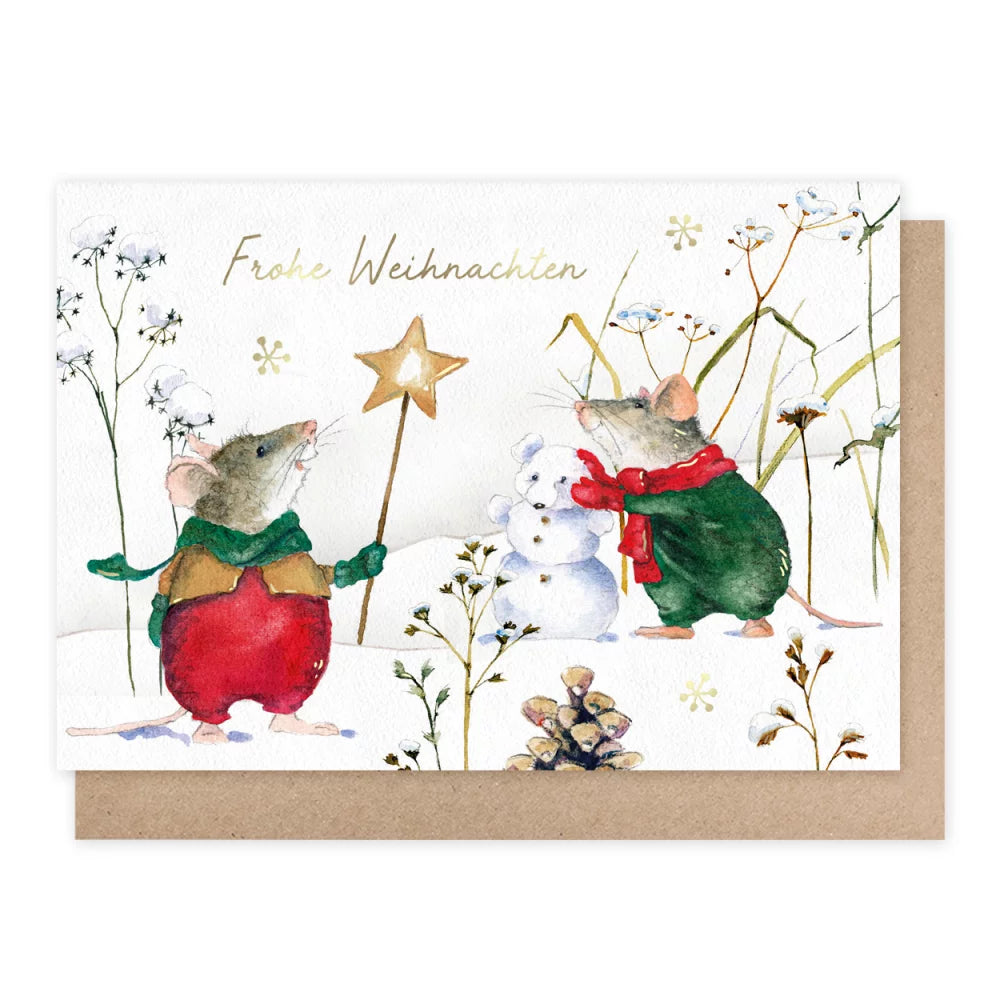 Klappkarte "Frohe Weihnachten" Lustige Weihnachtsfreunde