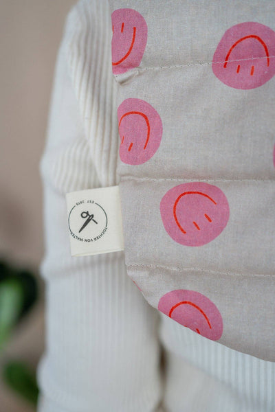 Körnerkissen Bio Dinkel für Nacken -Nackenkissen Smiley Pink - Dianas Klosterlädchen