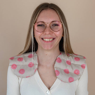 Körnerkissen Bio Dinkel für Nacken -Nackenkissen Smiley Pink - Dianas Klosterlädchen