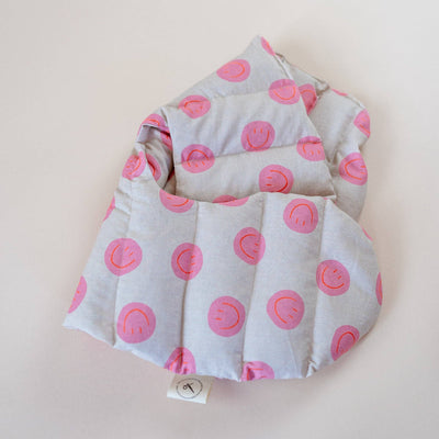 Körnerkissen Bio Dinkel für Nacken -Nackenkissen Smiley Pink - Dianas Klosterlädchen