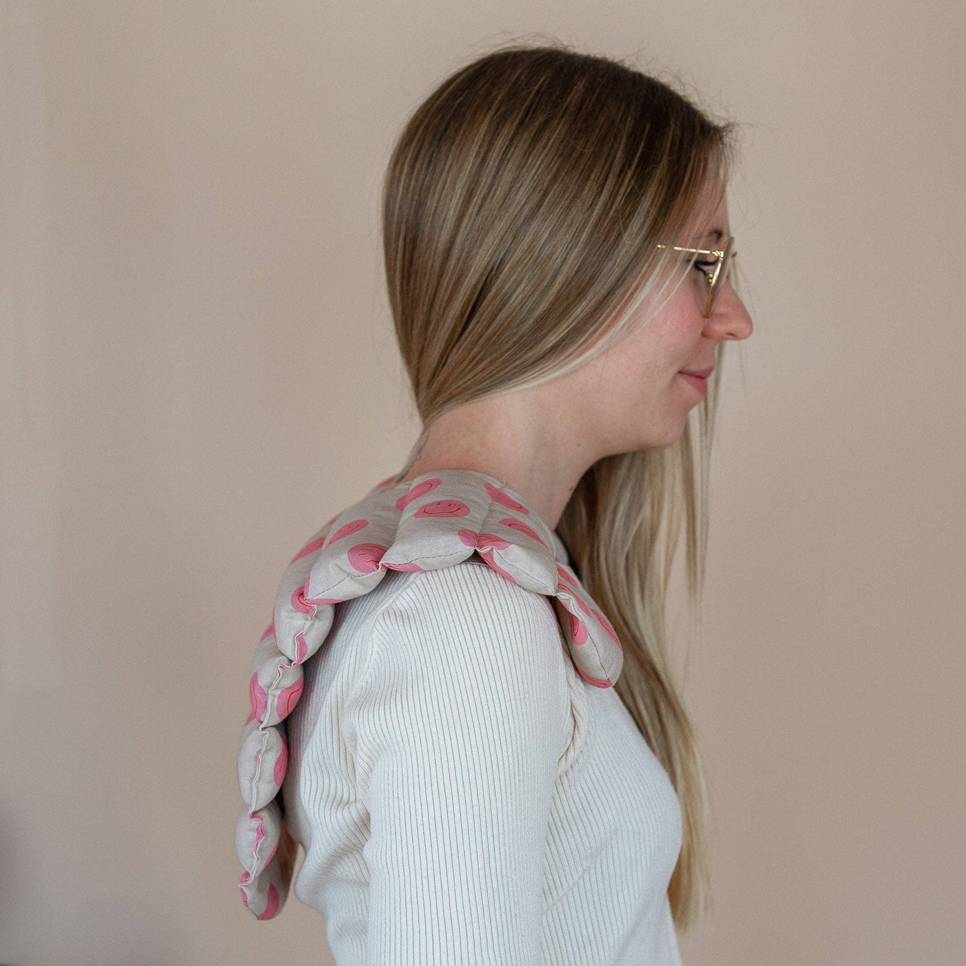 Körnerkissen Bio Dinkel für Nacken -Nackenkissen Smiley Pink - Dianas Klosterlädchen