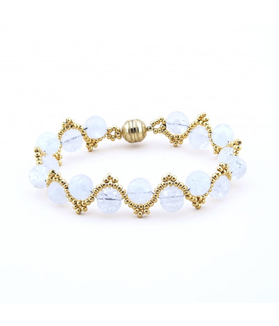 KRAFT DER MITTE - Armband Bergkristall gold mit Karabinerhaken - Dianas Klosterlädchen