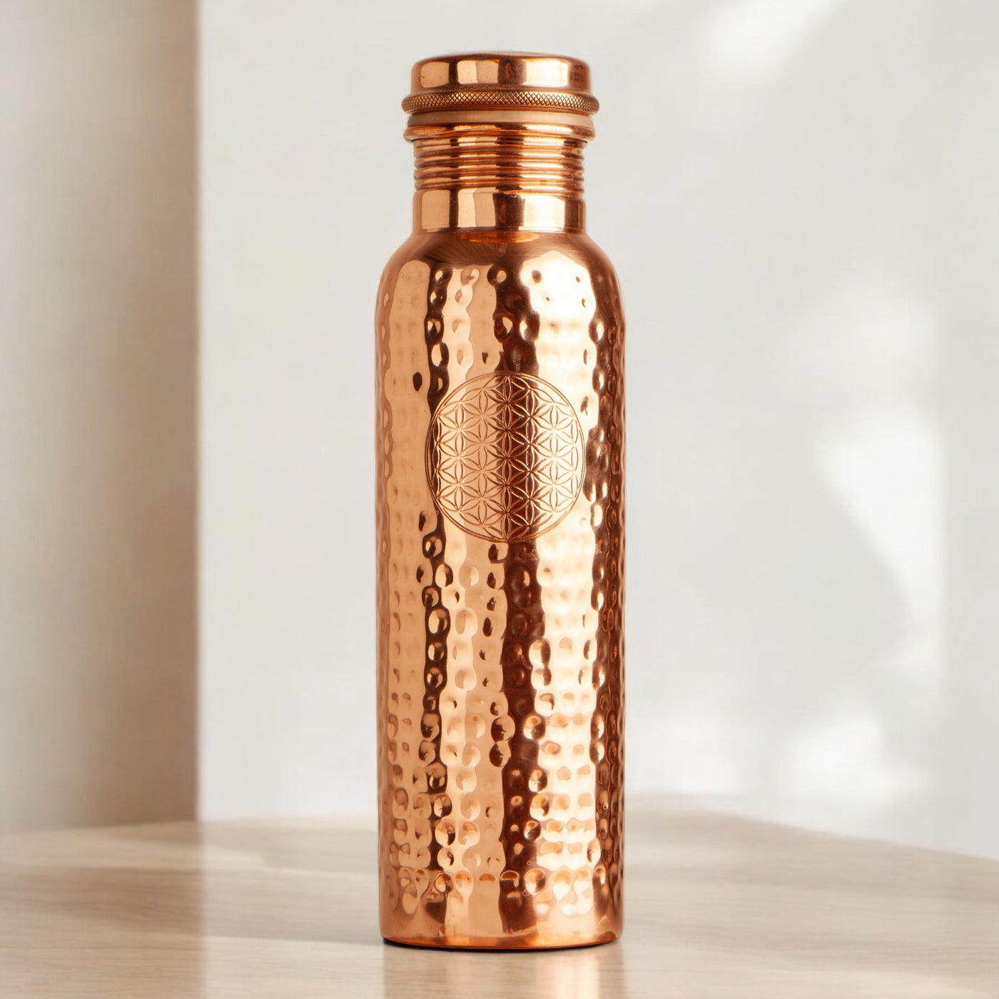 Kupferflasche | Trinkflasche Blume des Lebens 900ml - Dianas Klosterlädchen