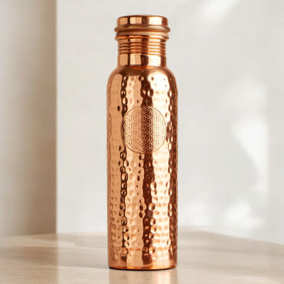 Kupferflasche | Trinkflasche Blume des Lebens 900ml - Dianas Klosterlädchen