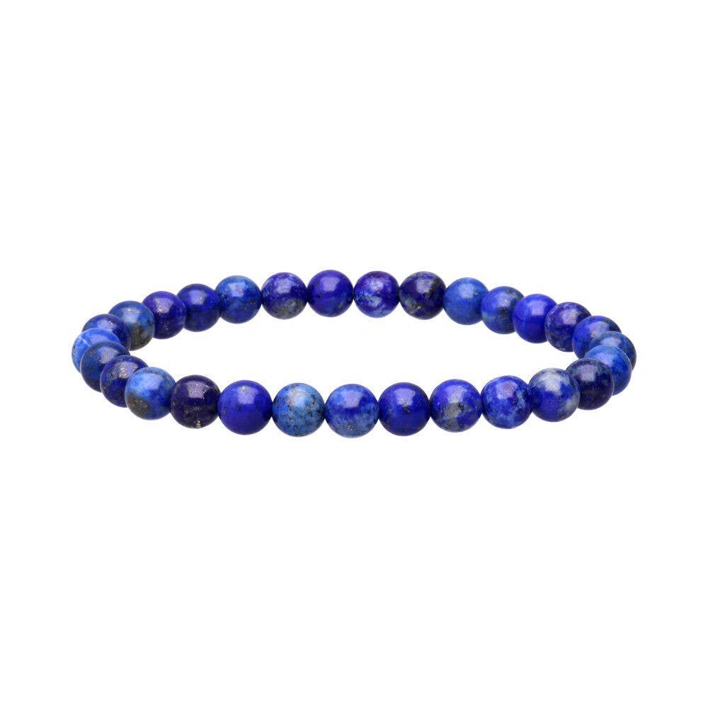 Lapislazuli-Armband, glatte Kugel, 6 mm - Dianas Klosterlädchen