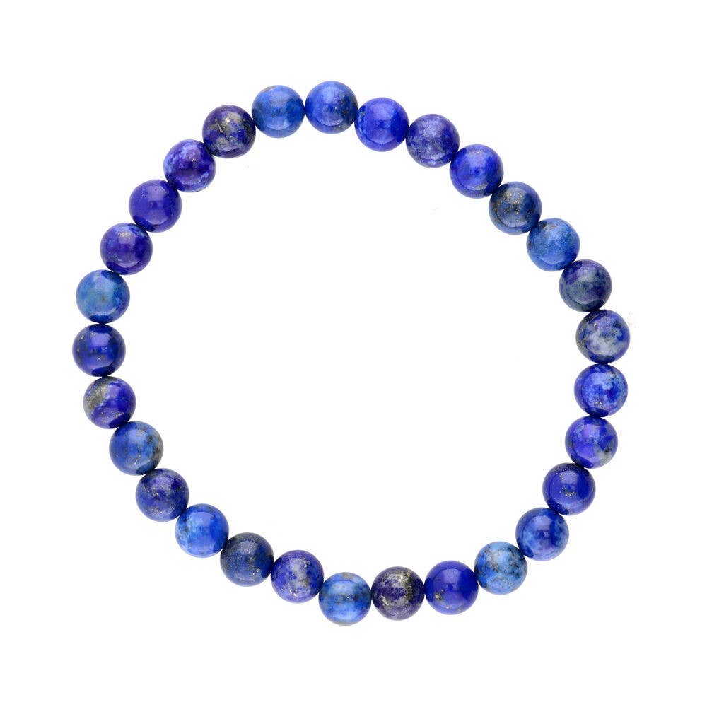 Lapislazuli-Armband, glatte Kugel, 6 mm - Dianas Klosterlädchen