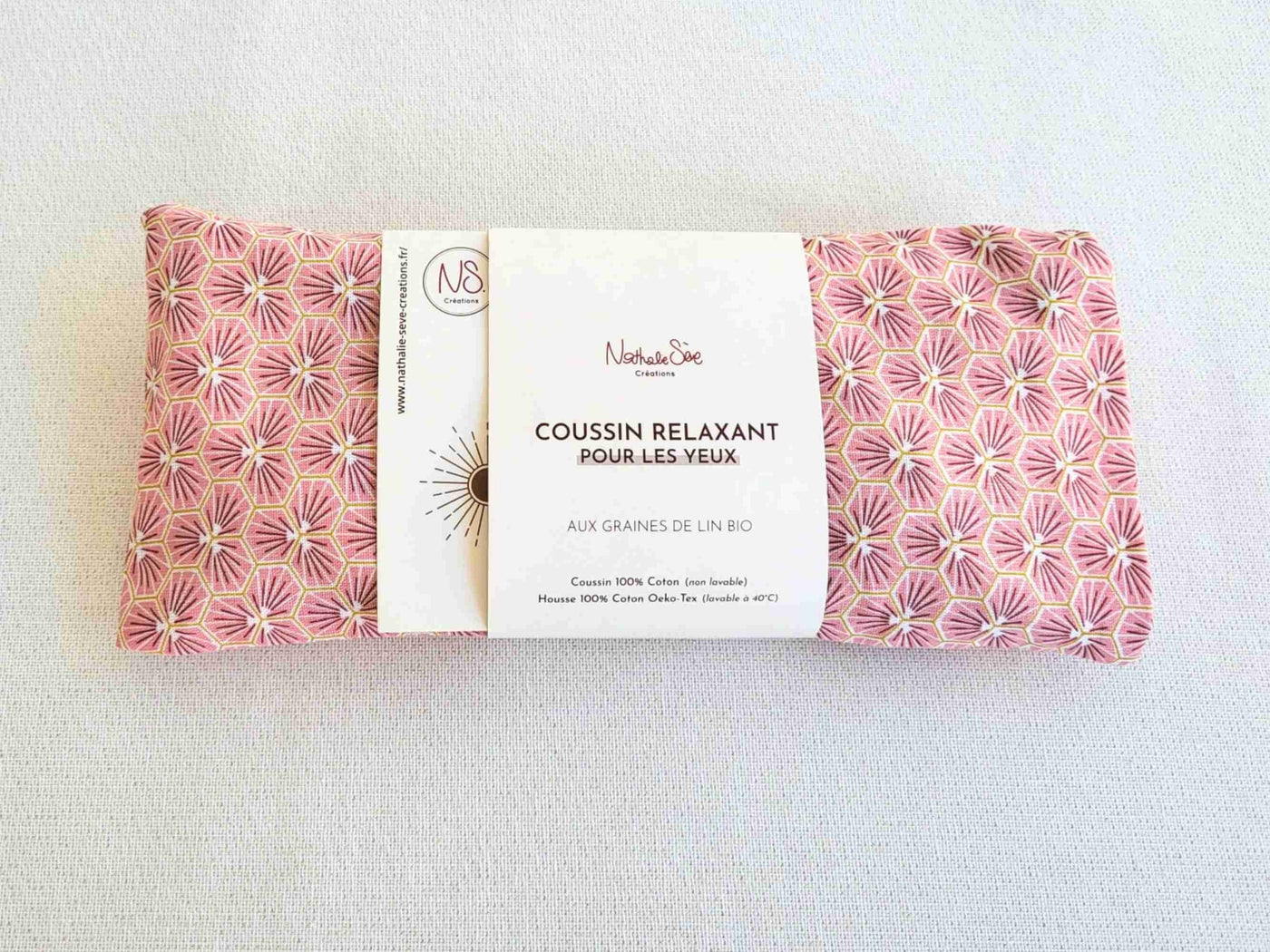Lavendel Augenkissen pink aus Bio-Leinsamen 25x12 cm abziehbar - Dianas Klosterlädchen