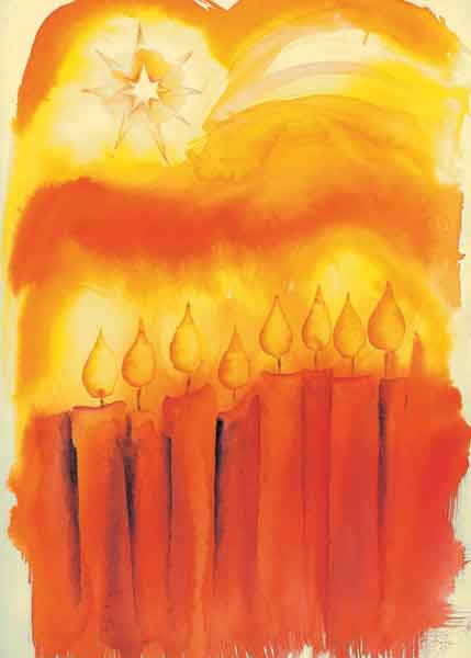 Licht der Weihnacht- Kunst-Klappkarte - Dianas Klosterlädchen