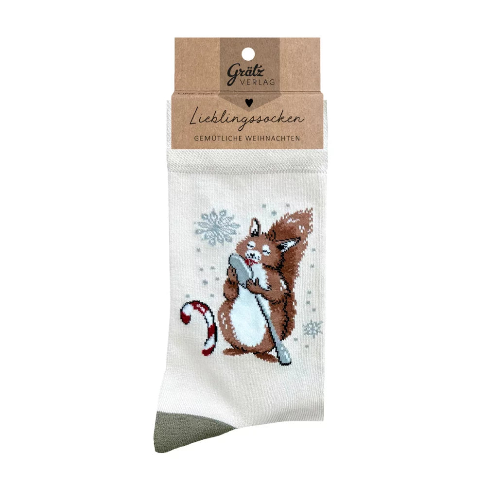 Lieblingssocken Weihnachten mit Eichhörnchen