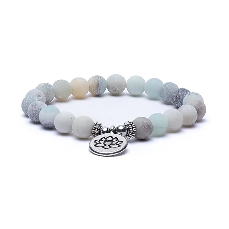 Mala/Armband Amazonit - elastisch - mit Lotus - Dianas Klosterlädchen