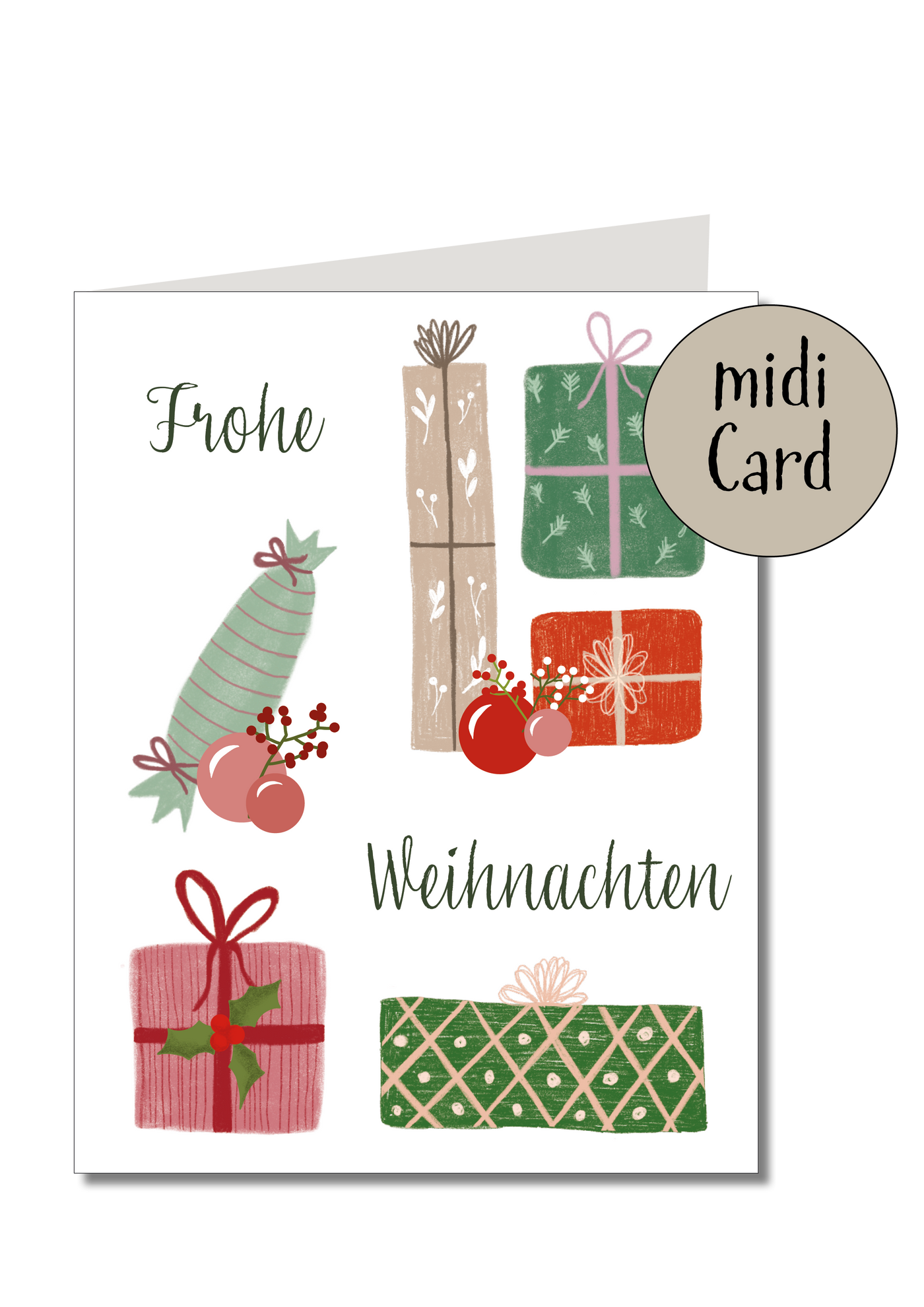 Midikarte Klappkarte Weihnachtsgeschenke - Keitcards - Dianas Klosterlädchen