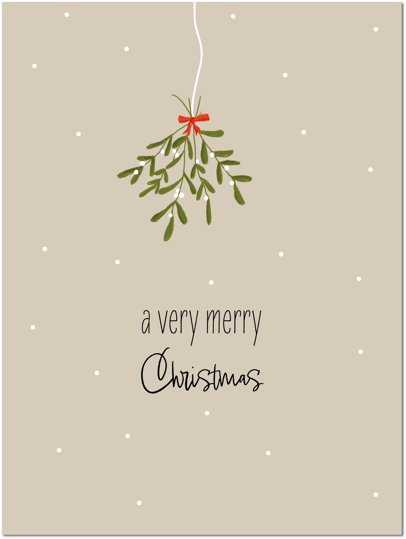 Mistelzweig Weihnachtskarte - Keitcards - Dianas Klosterlädchen