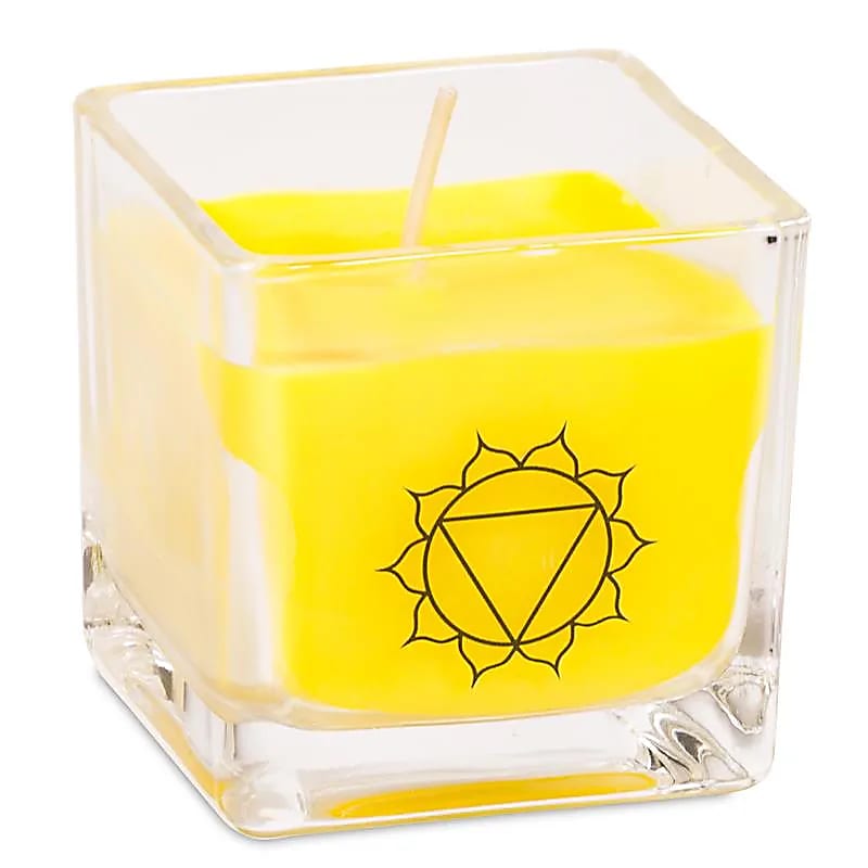 Ökologische Rapswachskerze 3. Chakra - Duftkerze - Dianas Klosterlädchen