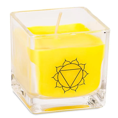 Ökologische Rapswachskerze 3. Chakra - Duftkerze - Dianas Klosterlädchen