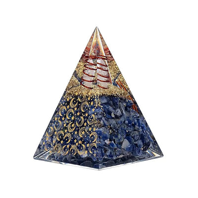 Orgonit Pyramide Sodalith mit Mond und Sternen - Dianas Klosterlädchen