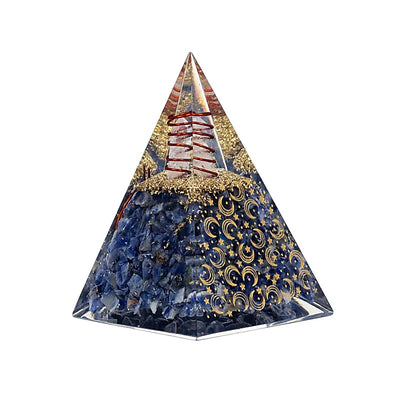 Orgonit Pyramide Sodalith mit Mond und Sternen - Dianas Klosterlädchen