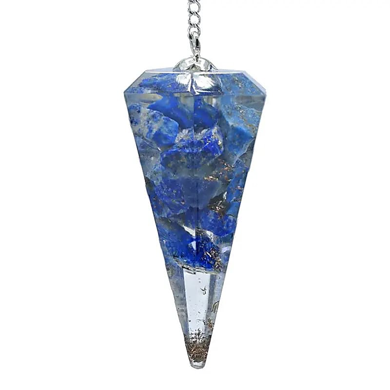 Orgonitpendel Lapislazuli mit Facette spitz - Dianas Klosterlädchen